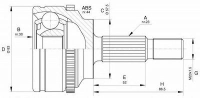 OPEN PARTS cvj561910 -  Шарнирный комплект, приводной вал